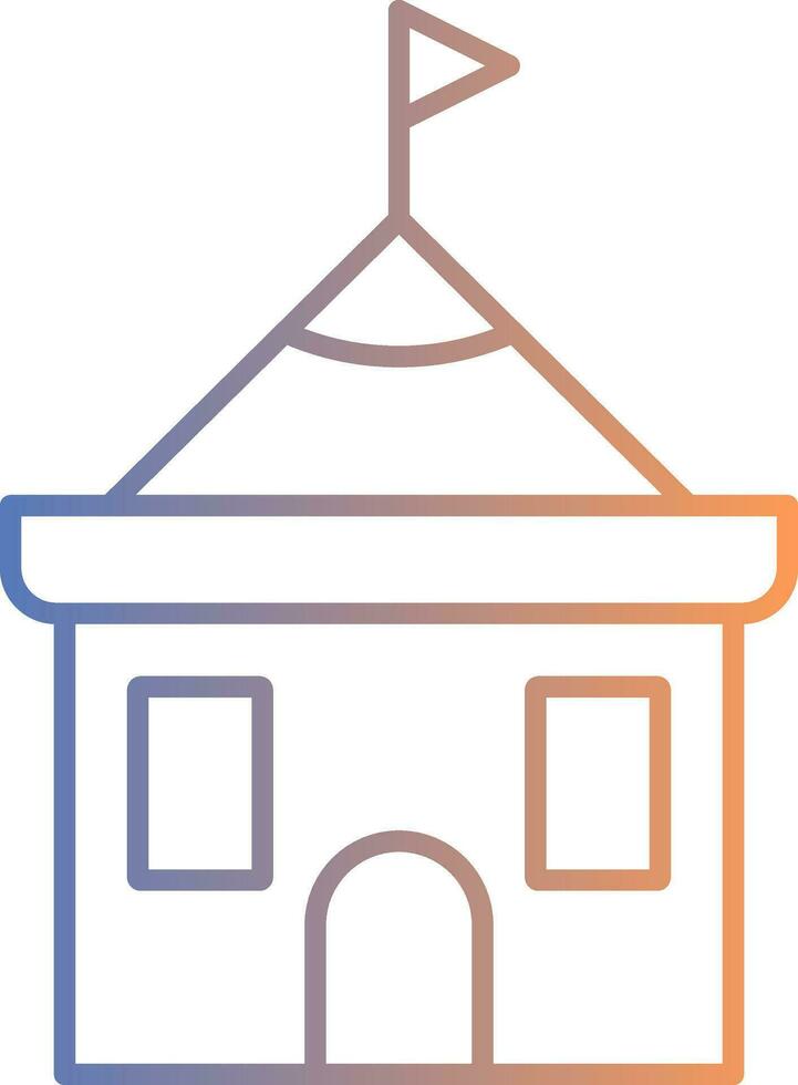 Temple Line Gradient Icon vector