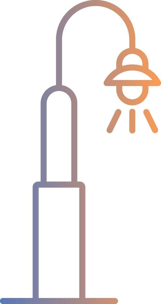 Street Light Line Gradient Icon vector