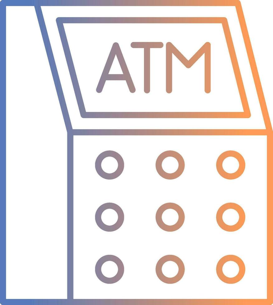 Atm Machine Line Gradient Icon vector