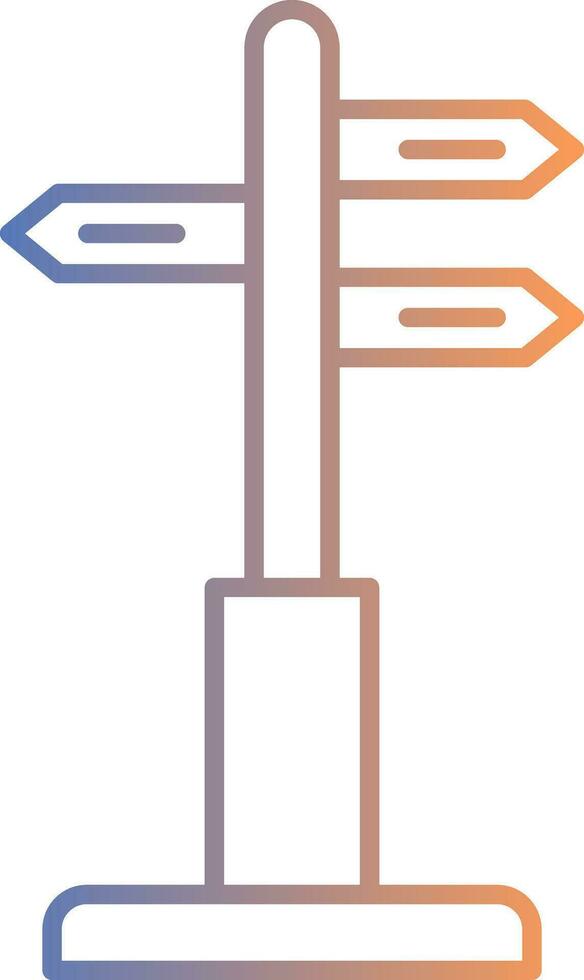 Directional Sign Line Gradient Icon vector