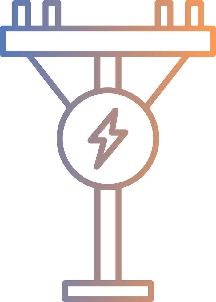 Electric Pole Line Gradient Icon vector