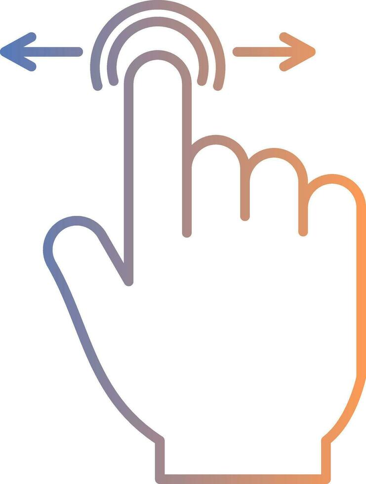 Swipe Line Gradient Icon vector