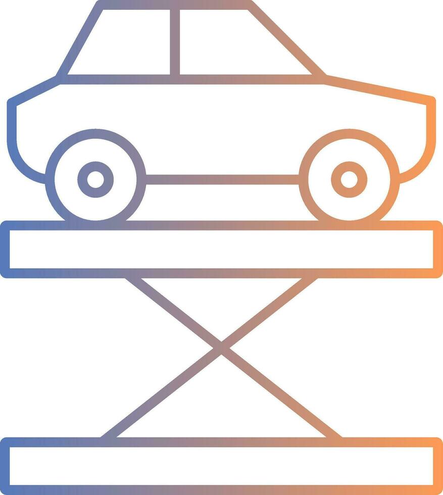 icono de gradiente de línea de elevación de coche vector