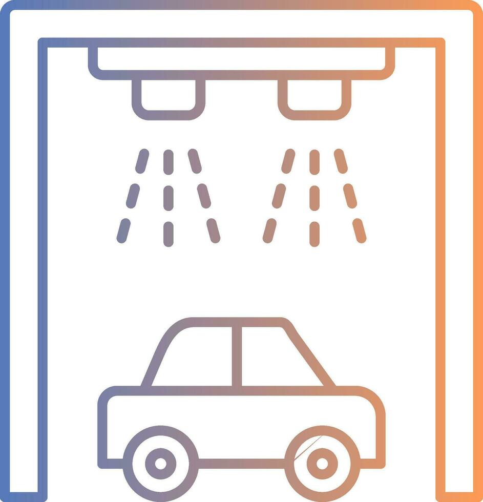 Car Wash Line Gradient Icon vector