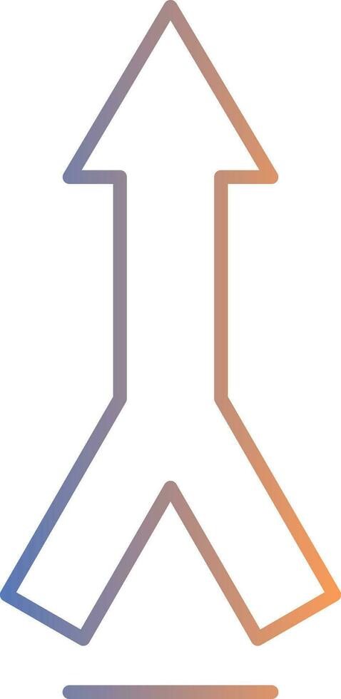 Merging Line Gradient Icon vector
