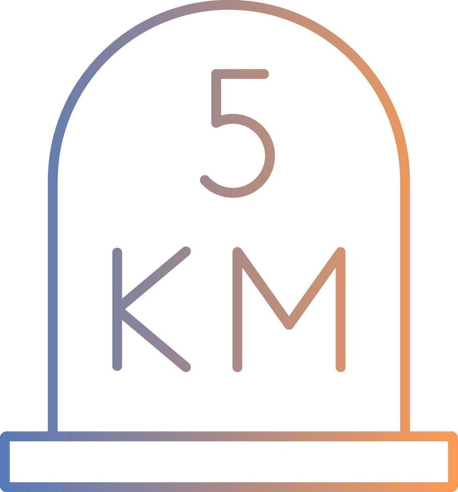 kilometer Line Gradient Icon vector
