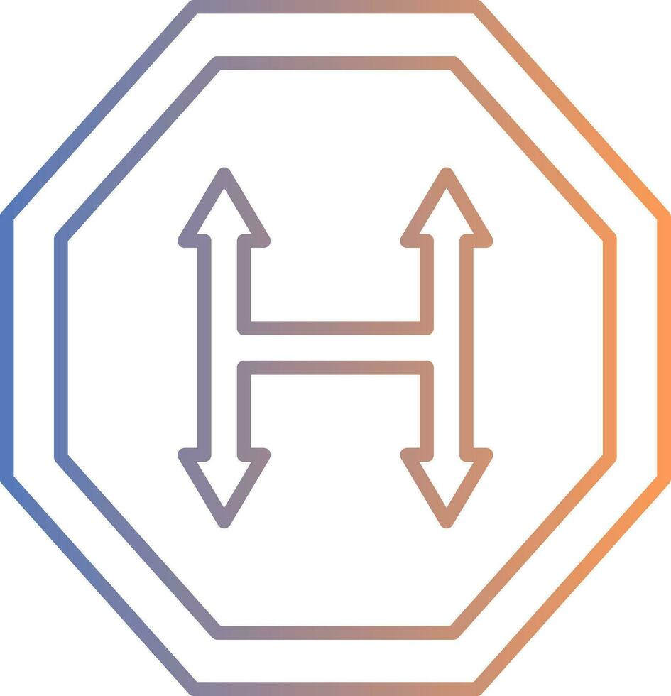 Junction Line Gradient Icon vector