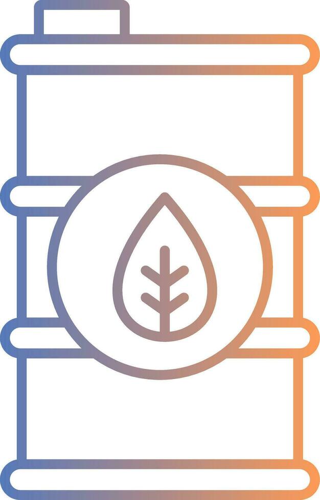 Eco Barrel Line Gradient Icon vector