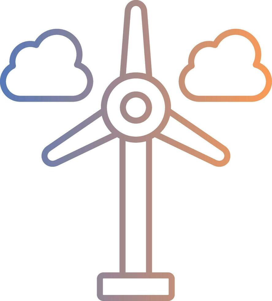 Wind Turbine Line Gradient Icon vector