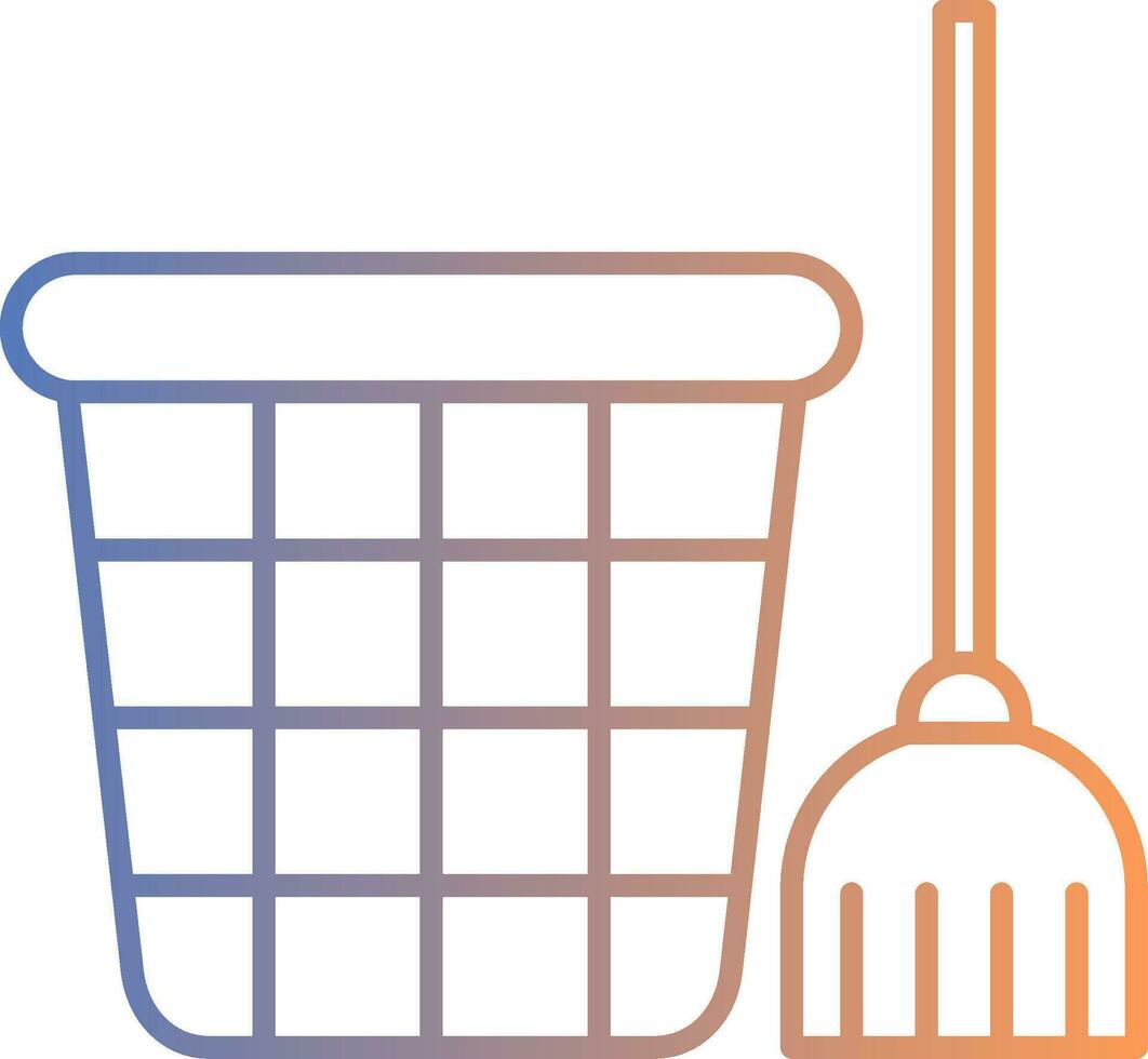 Mop Line Gradient Icon vector