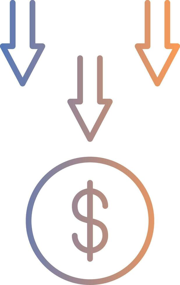 Bankruptcy Line Gradient Icon vector