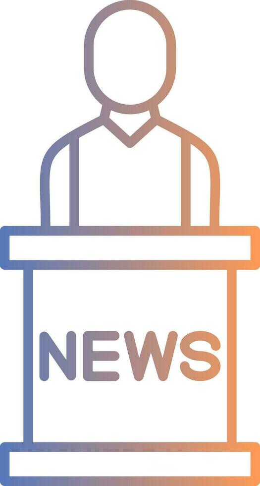 icono de degradado de línea de ancla de noticias vector