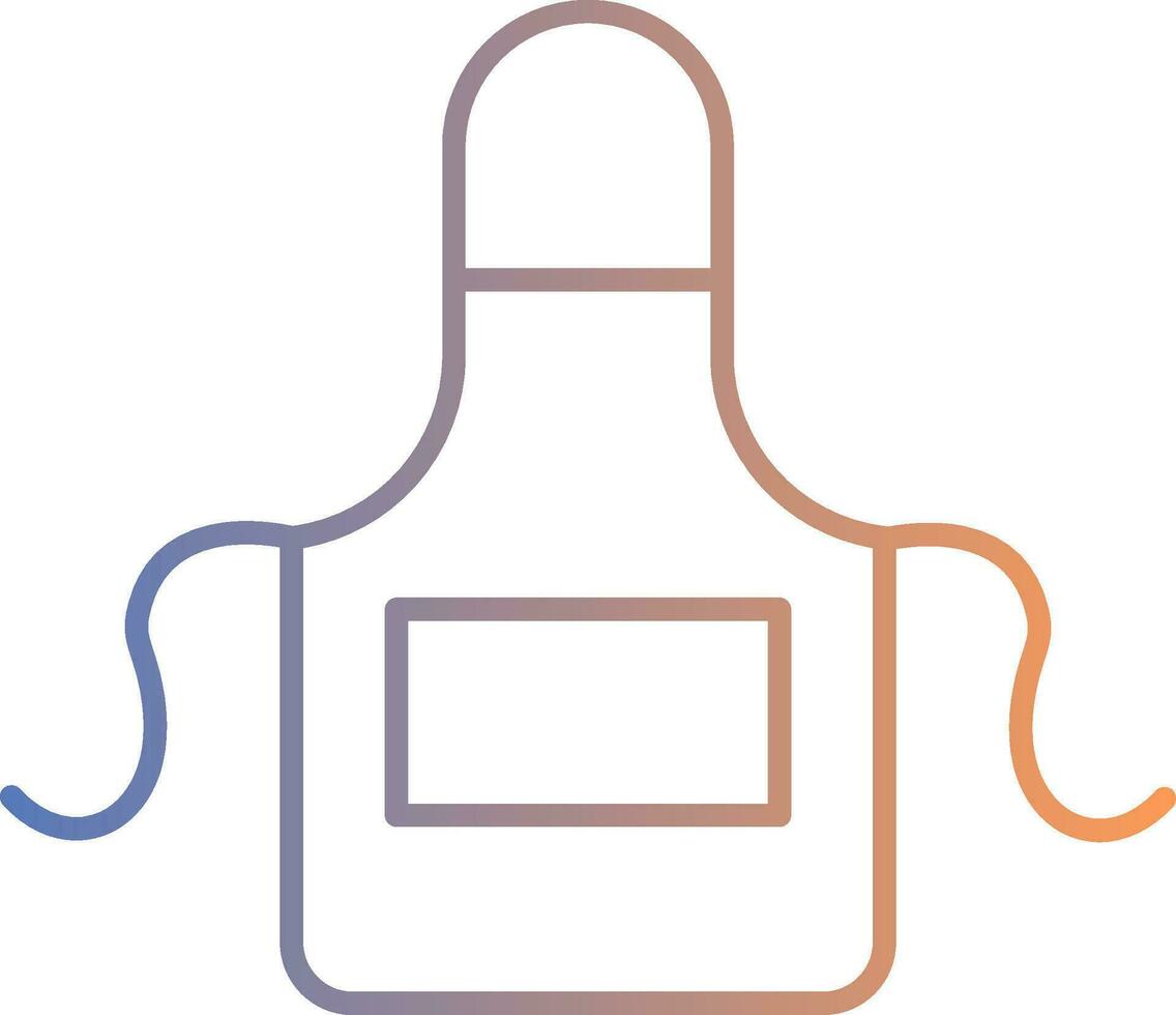 Apron Line Gradient Icon vector