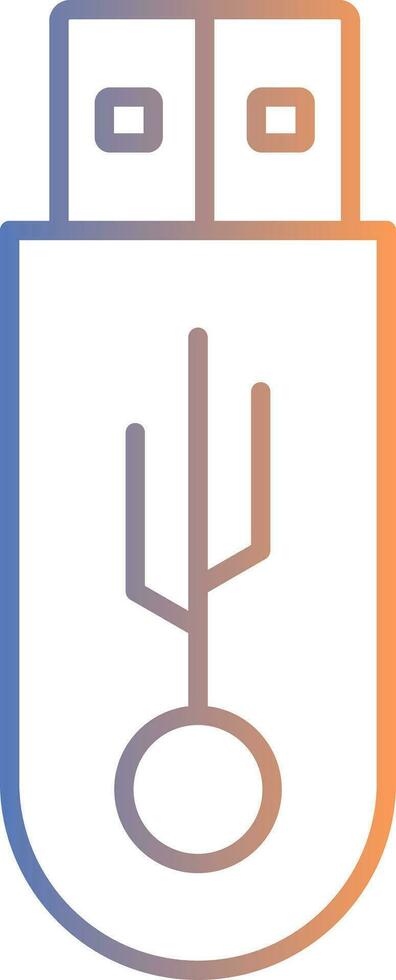 Pen Drive Line Gradient Icon vector