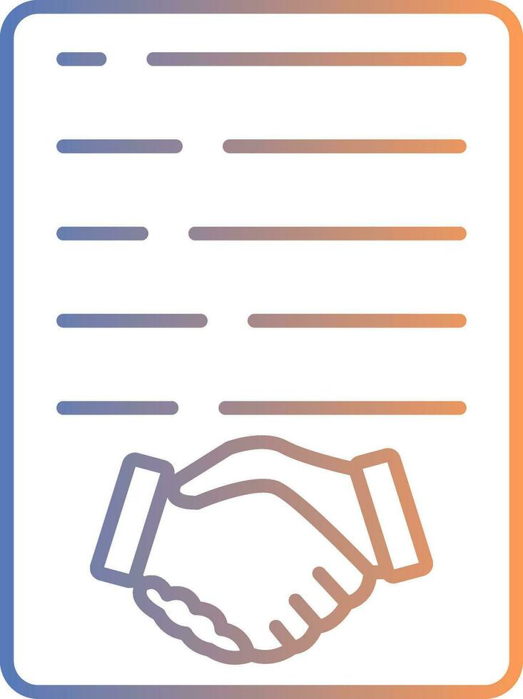 Handshake Line Gradient Icon vector