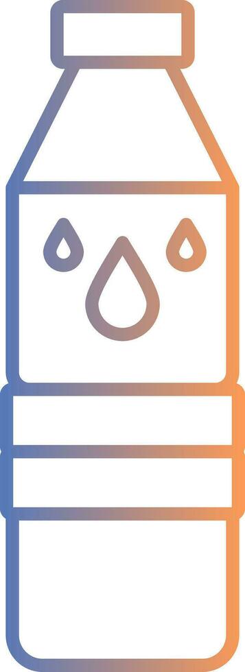 Water Bottle Line Gradient Icon vector