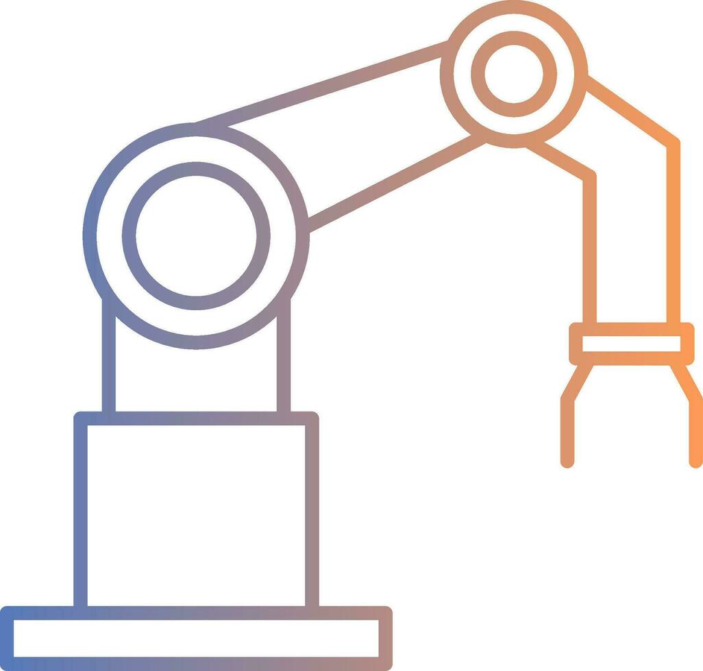 Robotic Arm Line Gradient Icon vector