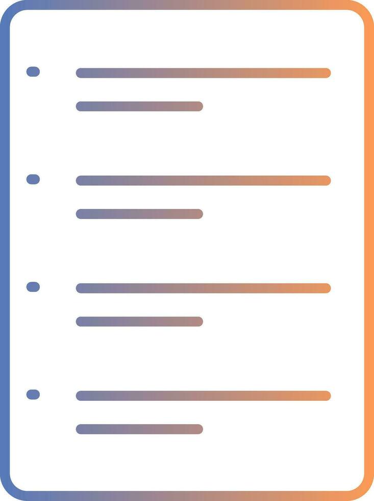 icono de gradiente de línea de lista de tareas vector