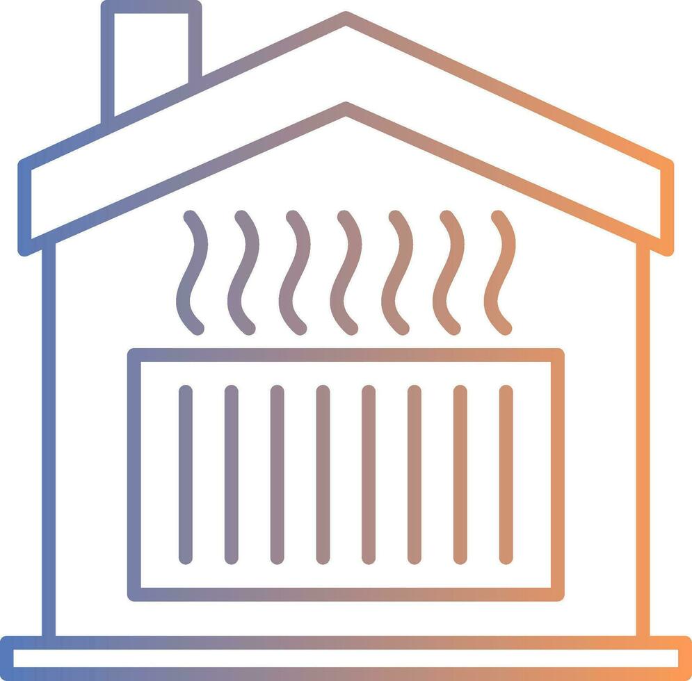 Heating Line Gradient Icon vector