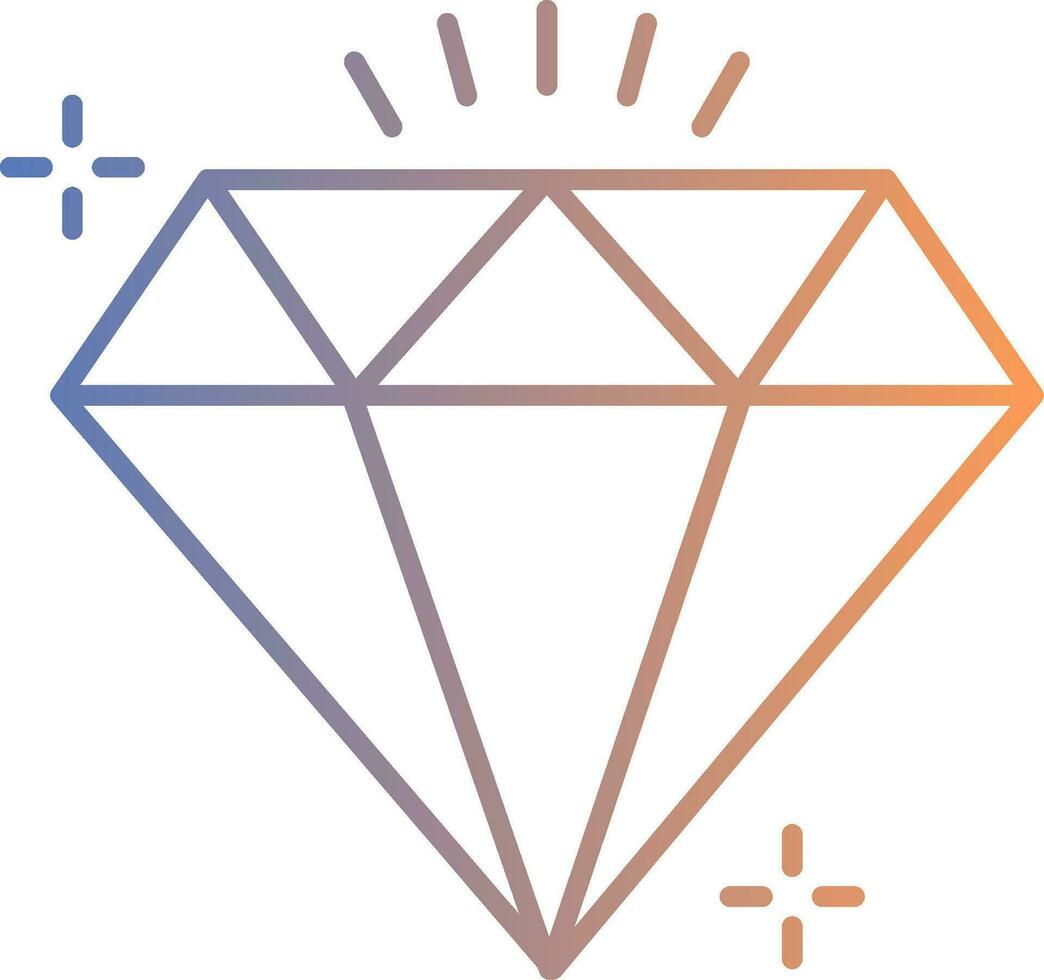 Diamond Line Gradient Icon vector