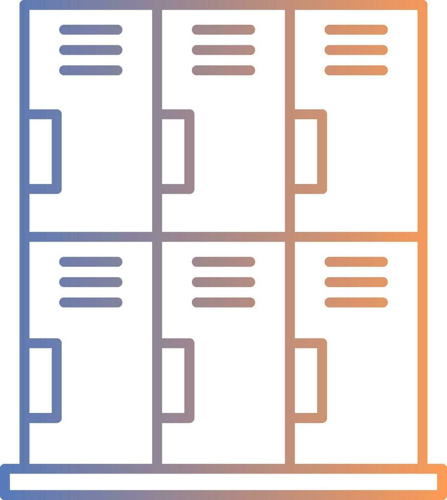 Locker Line Gradient Icon vector