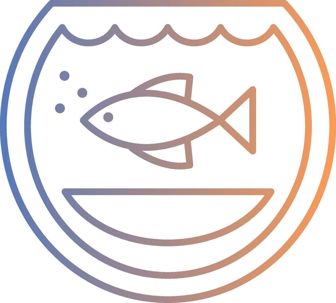 Fishbowl Line Gradient Icon vector