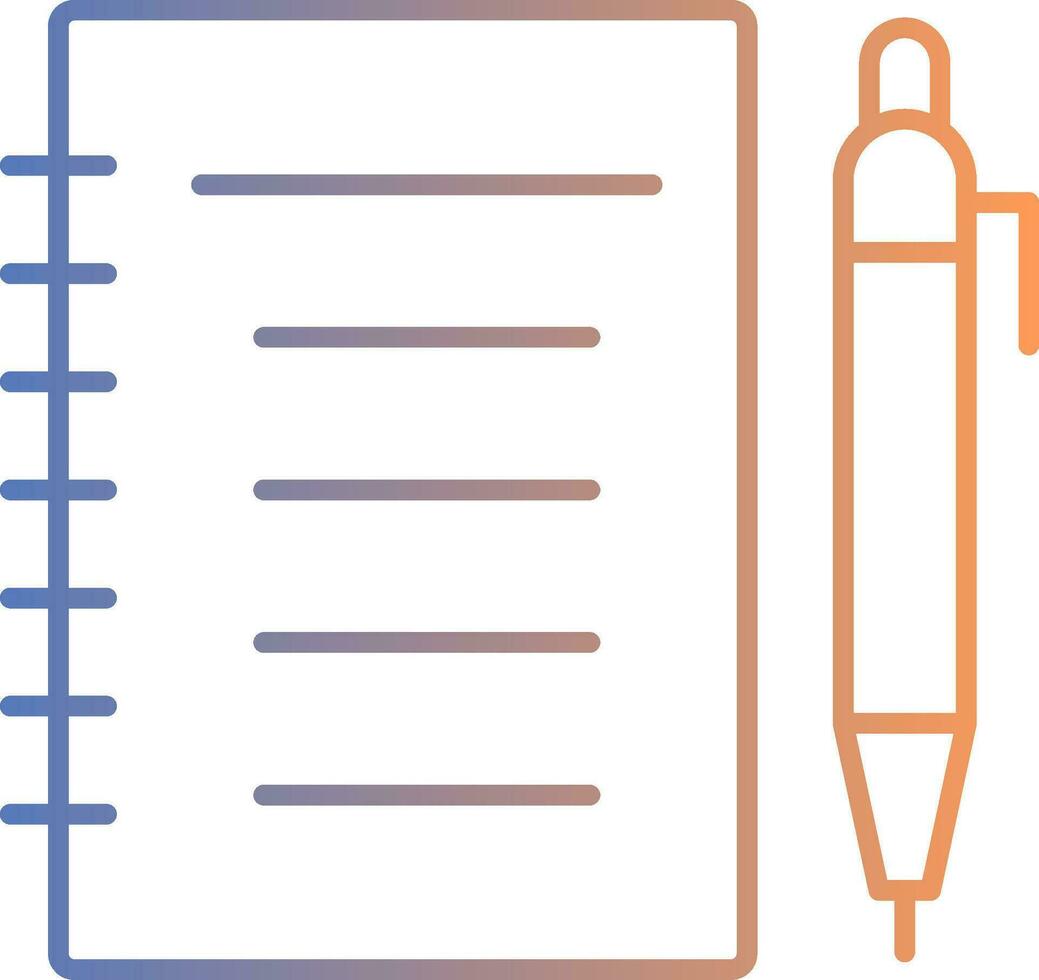 Notebook Line Gradient Icon vector