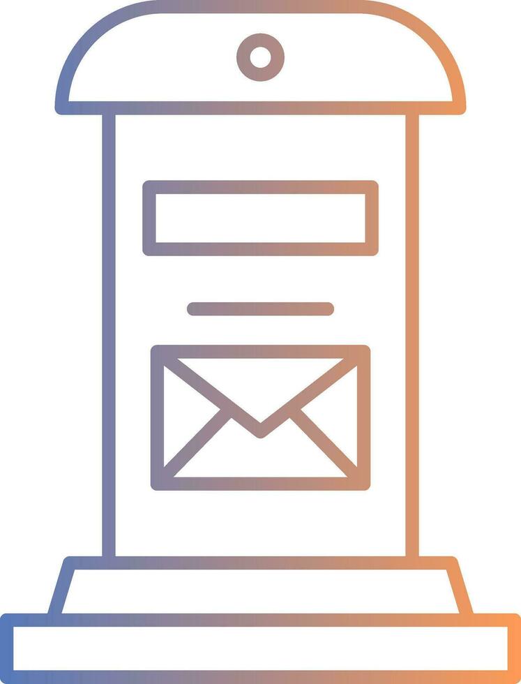 Letter Box Line Gradient Icon vector