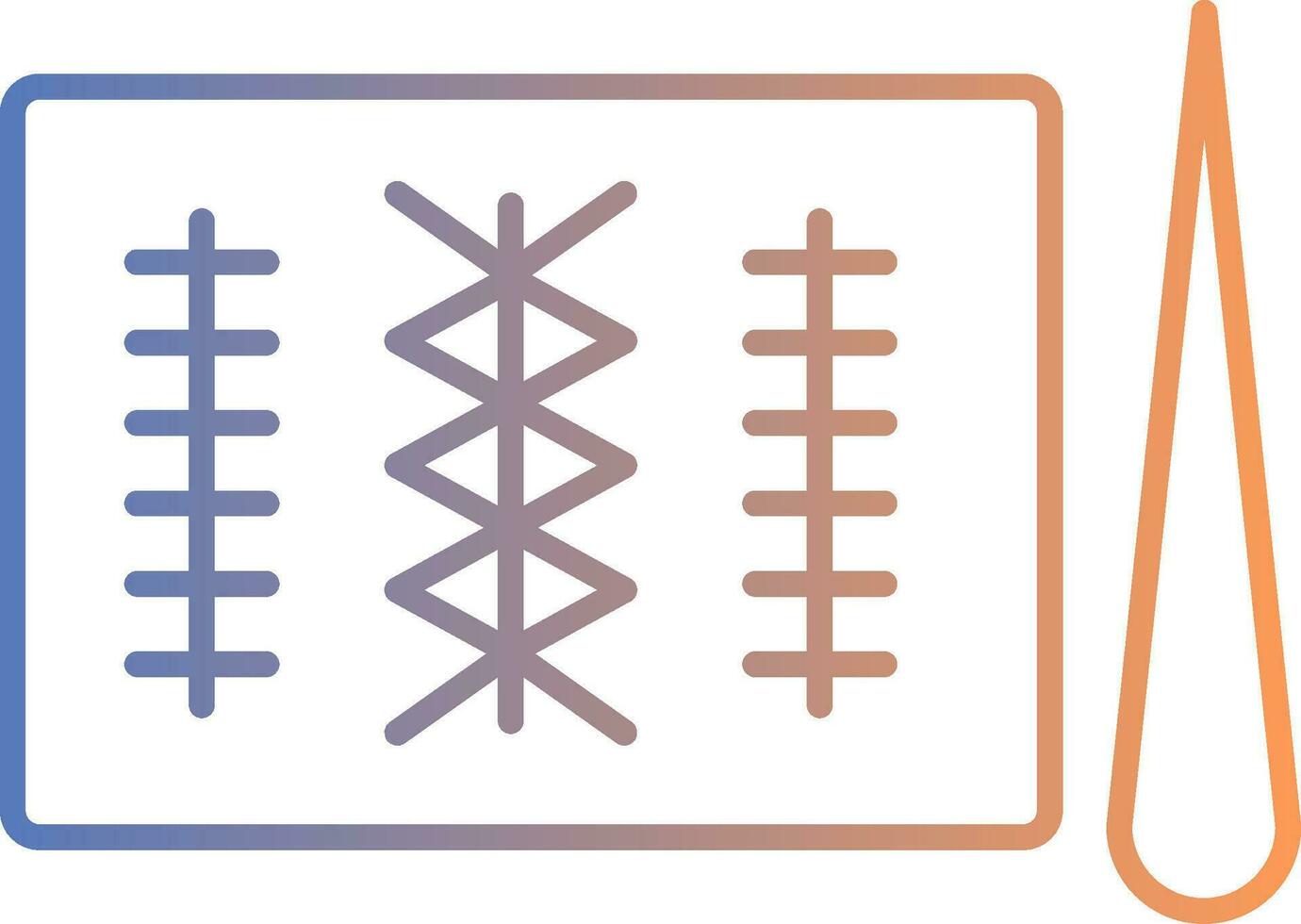 Stitches Line Gradient Icon vector