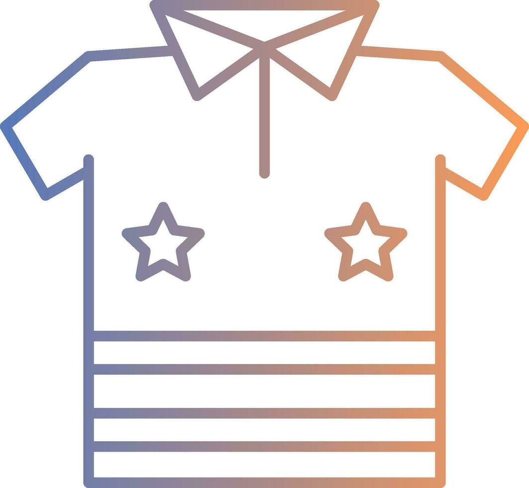 icono de gradiente de línea de camisa vector