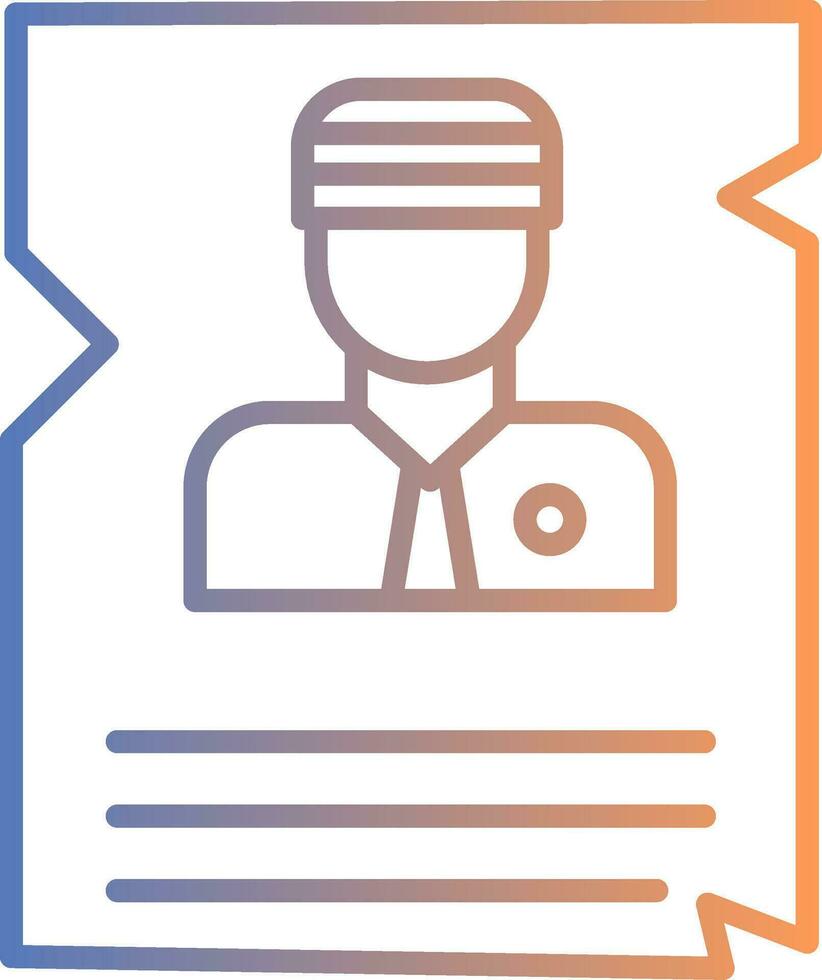 Wanted Line Gradient Icon vector