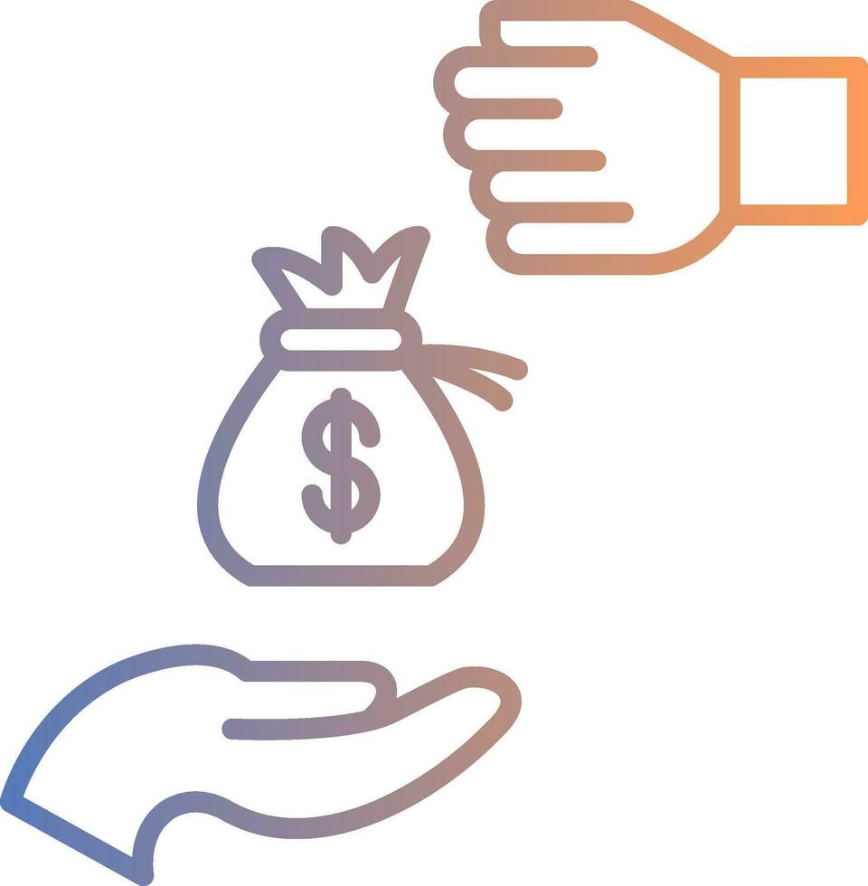 Bribery Line Gradient Icon vector