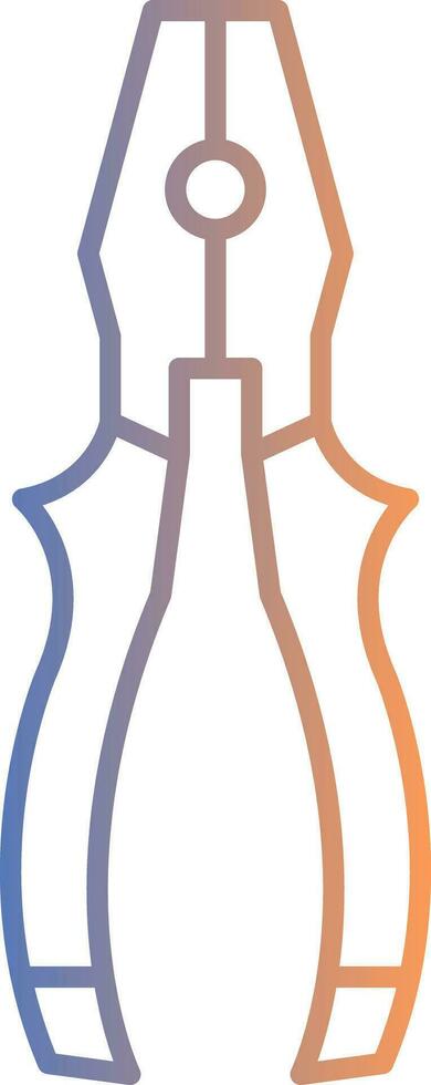 Pliers Line Gradient Icon vector