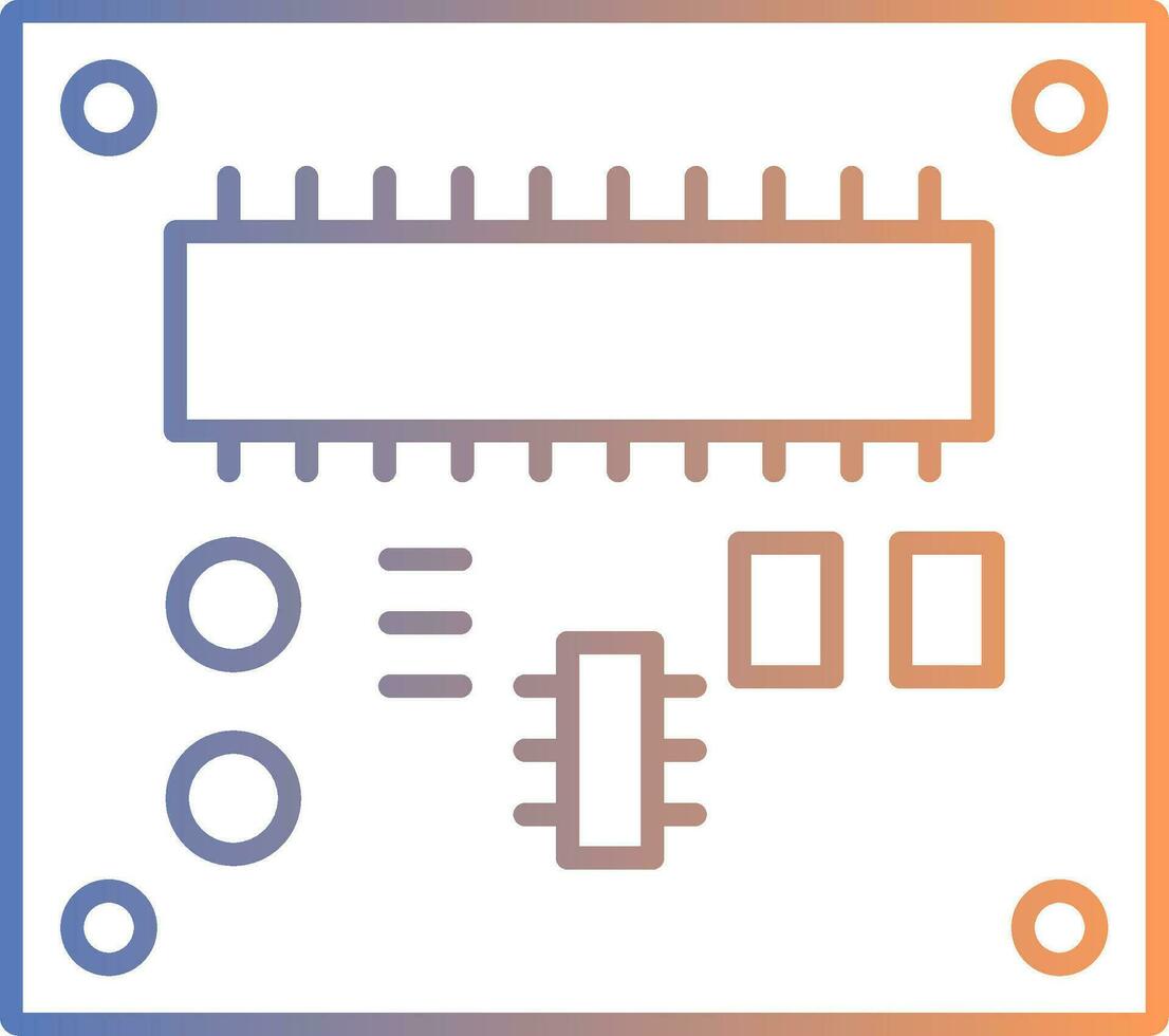 Pcb Board Line Gradient Icon vector