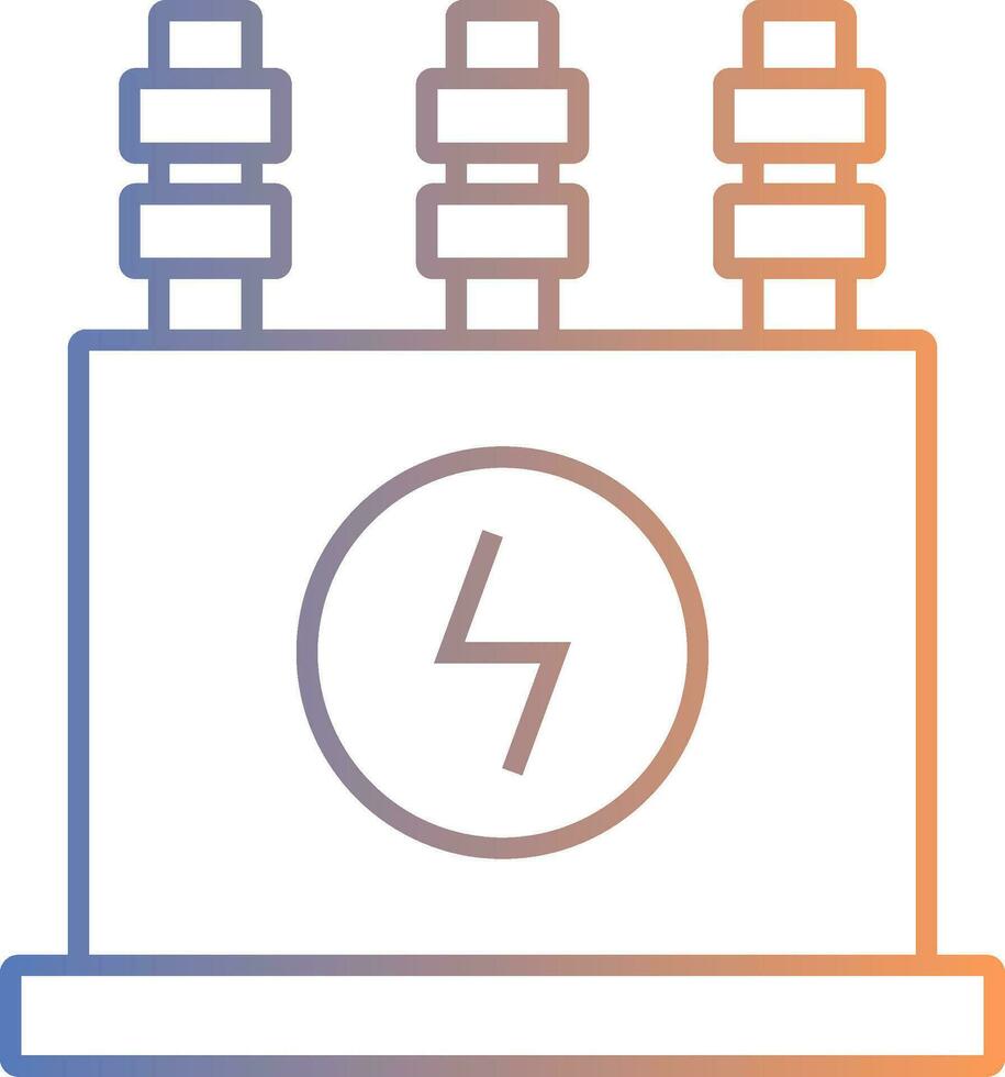 Power Transformer Line Gradient Icon vector