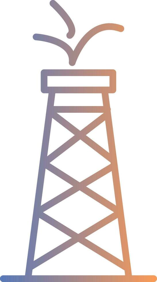 Oil Tower Line Gradient Icon vector