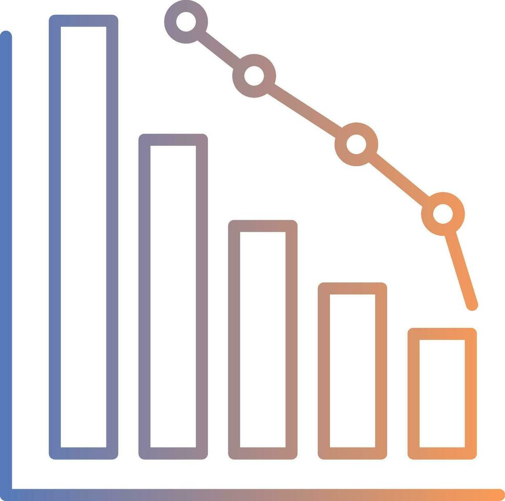 Decrease Line Gradient Icon vector