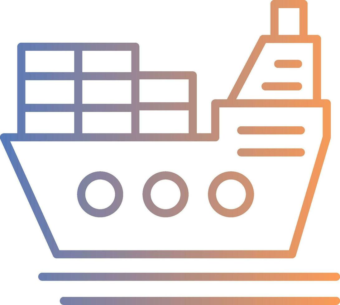 Ship Line Gradient Icon vector