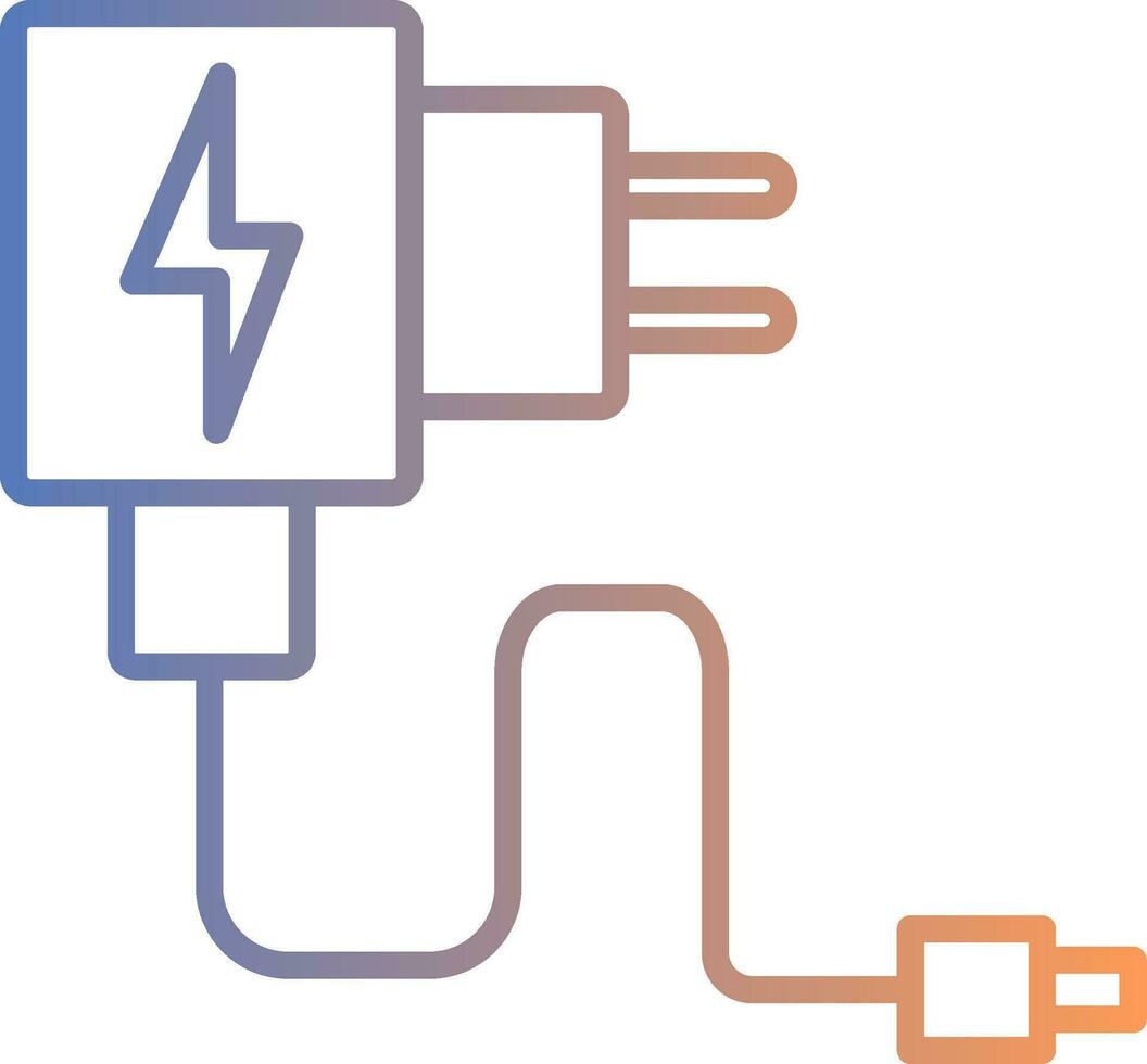 Charger Line Gradient Icon vector