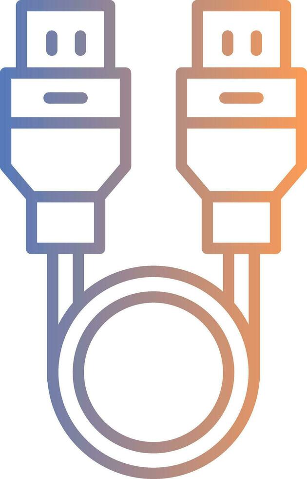 Usb Cable Line Gradient Icon vector