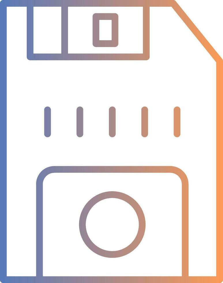 Floppy Disk Line Gradient Icon vector