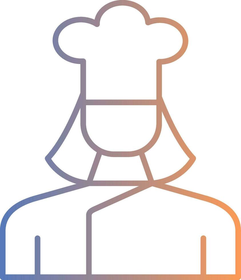 Lady Chef Line Gradient Icon vector