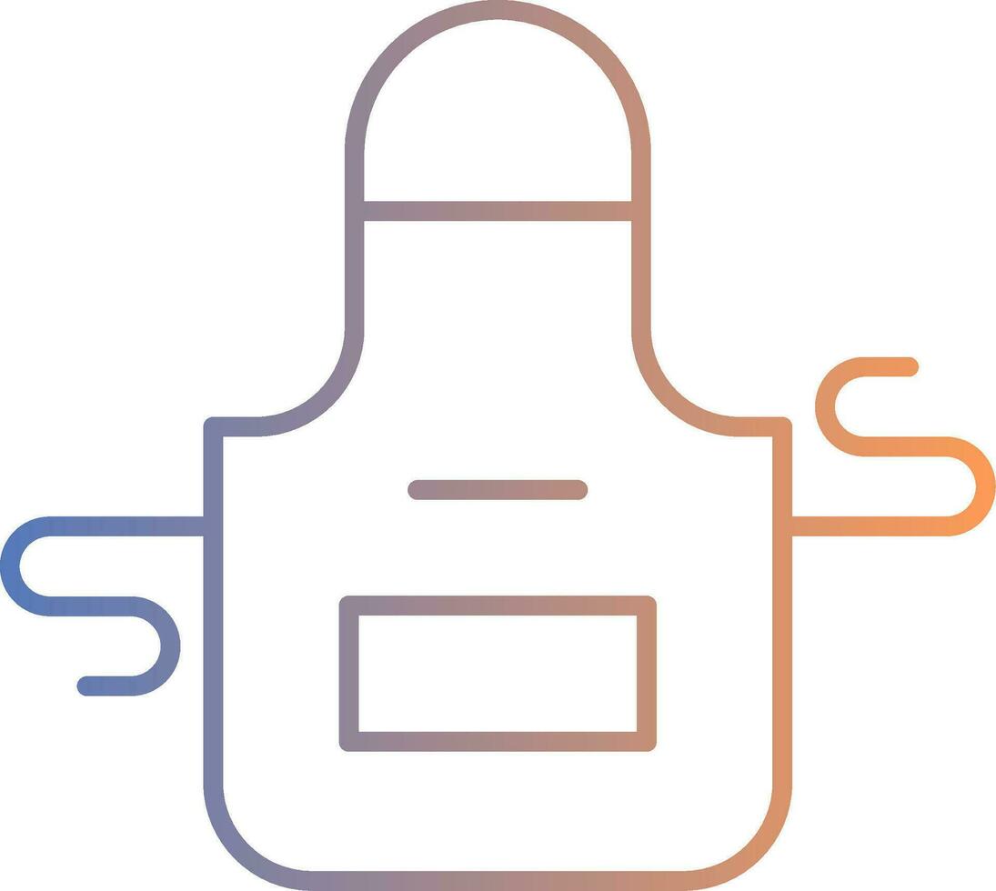 Apron Line Gradient Icon vector