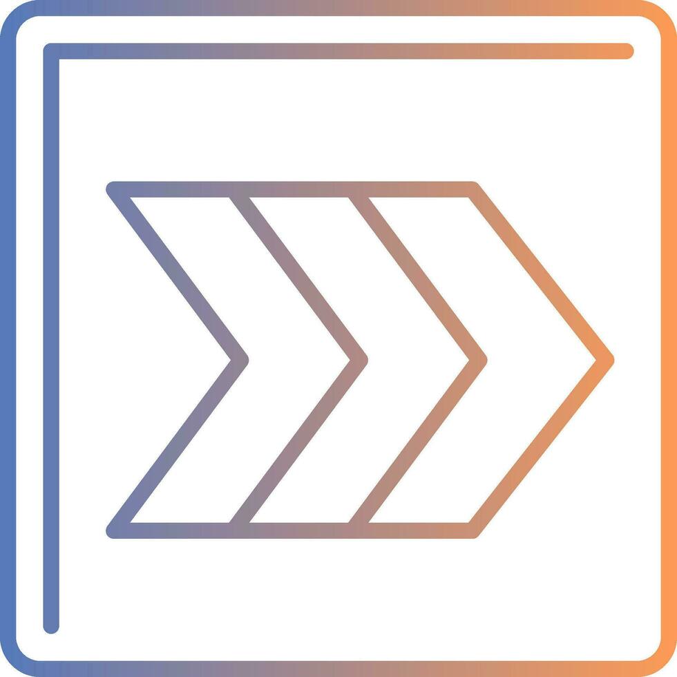 Right Chevron Line Gradient Icon vector