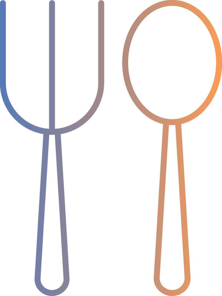 Fork Spoon Line Gradient Icon vector