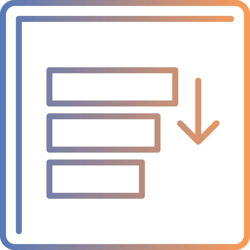 Sort Line Gradient Icon vector