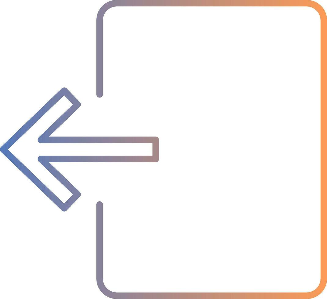 Exit Door Line Gradient Icon vector