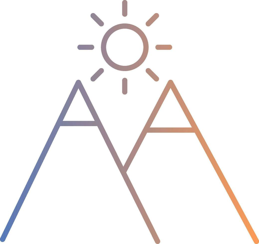 Mountains Line Gradient Icon vector