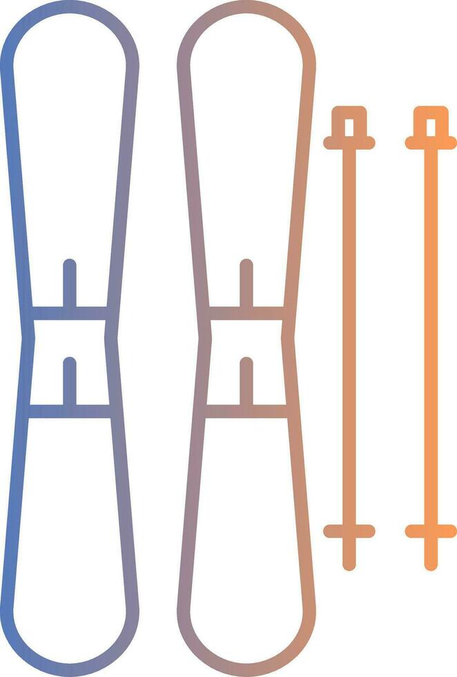 Skis Line Gradient Icon vector
