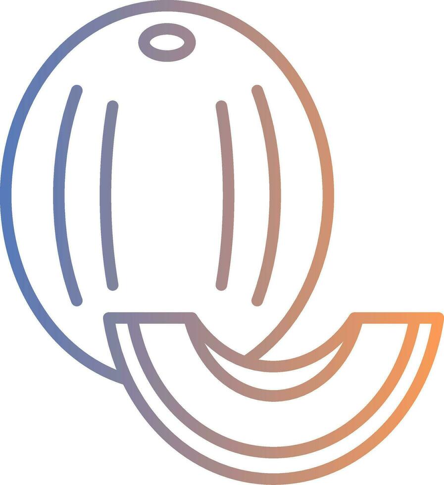 Honeydew melon Line Gradient Icon vector